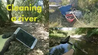I found a phone, a wallet and a lot of trash while cleaning a river! | Pick up trash!