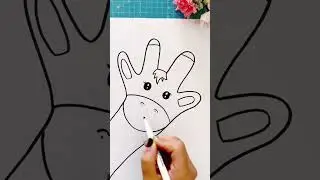 Handy Palm Art - Hand Drawing Giraffe 🦒 #colors #coloring #howtodraw #drawing #viral #art #shorts