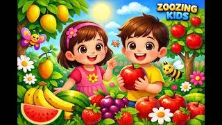 Fruit Names Song Hindi 🍌🍎 | सेब केला आम सीखो | Fun Kids Learning Song | ZooZing Kids