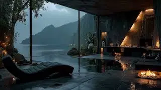 Cozy Warm Music 🎶 Fireplace Sounds  Peaceful Holiday Night Ambience
