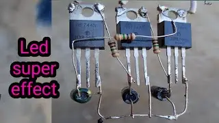 R,G,B led super effect using z44 mosfet,led flashers circuit