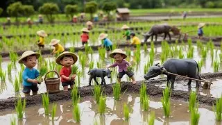 Tiny Hands, Big Harvest | Miniature Rice Farming Village Cinematic