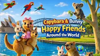 Capybara & Bunny &ndash; Happy Friends Around the World 🌍🐹🐰 | Kids Song