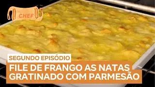 Toque do Chef: Fil&eacute; de frango as natas gratinado com parmes&atilde;o