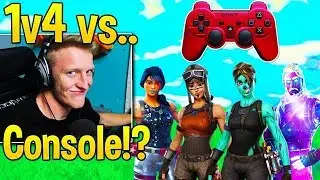 *$3000* Tfue DESTROYS 1v4 Against *AIM ASSIST* Console Players in $3000 game!