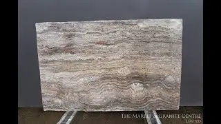 Travertine Titanium, polished 20mm slabs. Block no. 14982