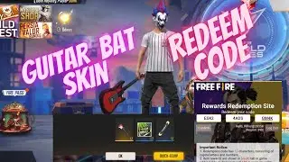 Free fire Guitar Bat skin new Redeem code Game On 24 ff redeem code today