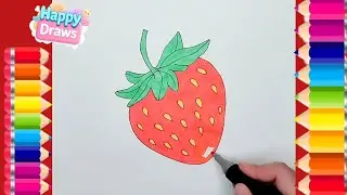 Let's Draw a Strawberry | Easy Strawberry Drawing & Coloring Fun&nbsp;for Kids & Beginners