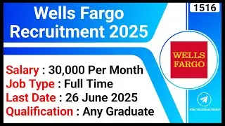 Wells Fargo Recruitment 2025 | Salary 30K Per Month | Associate Operations Processor Jobs