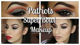 Patriots Makeup with 2 lip options | Super Bowl 51 | ChristineMUA