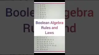 Boolean Algebra rules and laws