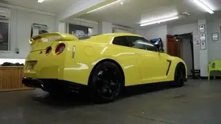 Nissan GTR vinyl wrap removal and replacement by pw pro