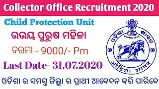 Collector Office Recruitment 2020 ! Child Protection Unit