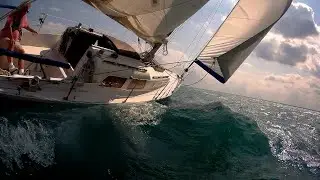 S.V. Thanks Dad - Fast sailing on Lake Michigan.  Winds to 18 knots, speed to 8.0 knots