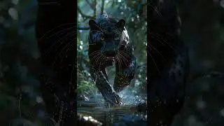 BLACK PANTHER : Breathtaking Realism. Hyperrealistic AI Art #shorts #aivideo #animals #ai #puma