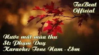 Karaoke Nước Mắt Mùa Thu - Tone Nam | TAS BEAT