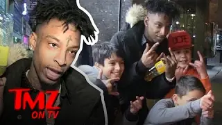 Rapper 21 Savage Swarmed By Fans...Very Young Fans | TMZ TV