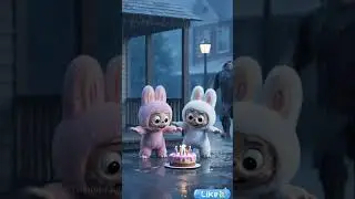 Pink Labubu was attacked by ferocious man. #labubu #cute #animation