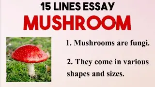 15 Sentences About Mushroom In English | 15 Lines Essay On Mushroom | Easy Lines On Mushroom