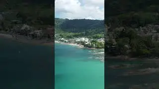 Патонг на острове Пхукет, вид с дрона. Patong on Phuket island, view from a drone.
