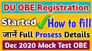OBE Registration DU | How to Register for OBE DU | DU OBE Registration | DU Mock Test | DU OBE 2021