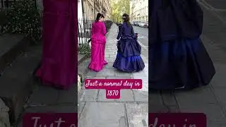 Walking through Bath in 1870s Bustle Gowns #historicaldress #victorianfashion #cosplay