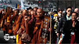 WATCH: Buddhist Monks Arrive at Peace Monument in Washington, D.C. | Historic Walk for Peace | AQ15