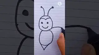 easy  cute bee drawing, drawing animals by step by step for kids✍️#easydrawing #drawing