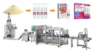 High Speed Protein Powder Stick Bag Counting Cartoning Packing System