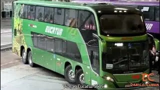 Movimentação de ônibus rodoviária de Curitiba-PR (Nova Itapemirim, Eucatur)tempo chuvoso 
