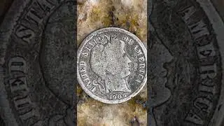 1906 BARBER DIME - WORTH $3.03 IN AVERAGE CONDITION AND $328.25 IN HIGH MINT STATE