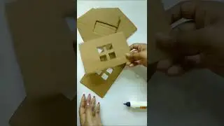 Cardboard House making #shorts #trending #viral #cardboardcraft