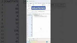 Functia WRAPROWS #excel #wraprows #Xcelkent #tips #dynamicarray