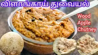 விளாங்காய் துவையல் | wood apple chutney recipe in tamil | raw wood apple chutney | thuvayal recipe |