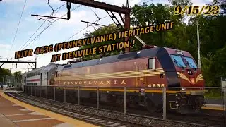 NJTR 4636 (Pennsylvania) Heritage Unit At Denville Station!! 9/15/23