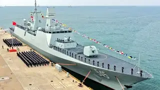 Chinese PLA Navy commissions 1st Type-054B Frigate Luohe in Qingdao, China