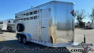 New 2023 Kiefer 4 Horse, Aluminum, Sliders on both cuts, Model: 7'x7'6x16' Stockman Bumper Pull 🐎🐎🐎🐎
