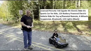 Лицензированный электромобиль Porsche 718 Spyder RS ​​для детей, питание от аккумулятора 12 В