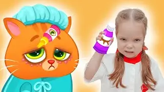 Bubbu my virtual pet in hospital | Nastya treats the cat Bubbu