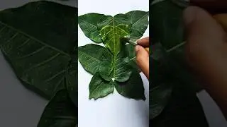 leaf art । #shorts #viral #art #trending #youtubeshorts #new #ganesh #shivling #painting #leaf