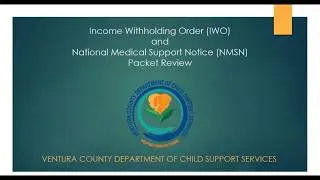 Income Withholding Order (IWO) & National Medical Support Notice (NMSN) Packet Review