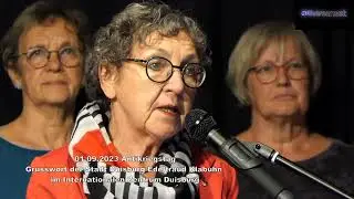 01.09.2023 Antikriegstag Grusswort Stadt Duisburg Edeltraud Klabuhn im Internationalen Zentrum