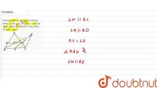 चित्र में `DeltaABC` और `DeltaCAD` की माध्यिकाएं क्रमशः AD और CE हैं। यदि `EM||BC` और `