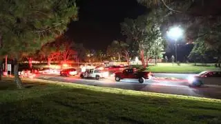 Castaic Fireworks Exit Traffic Night Timelapse V09686