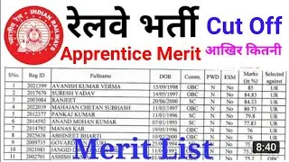 Apprentice Merit List || Apprentice Cut Off || Railway Apprentice?