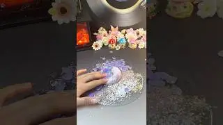 Purple Donut in Glitter Slime|Slime ASMR🍩💜Ep.04#asmr #slimevideo #satisfyling #slime#glitterslime