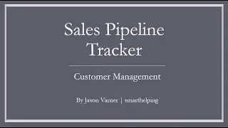 Sales Pipeline Tracking Template: CRM in Excel