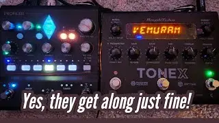 Use them together!  ToneX Drive and Fuzz Pedals Into Kemper Player. Vemuram ODS-1, Wampler Leviathan