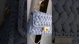Blue Handmade Crochet Bag 🩵 #crochetbag #crochetpurse #handmade #crochetborcelle #handmadebag