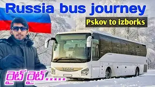 | Bus journey in Russia | Pskov to izborks | Russian Telugu Abbayi 